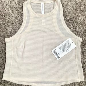 Lululemon Run&Train Racerback Tank. Size 6. Heathered White Opal. NWT